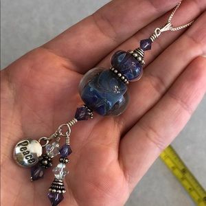 Boro sterling silver pendant peace Swarovski